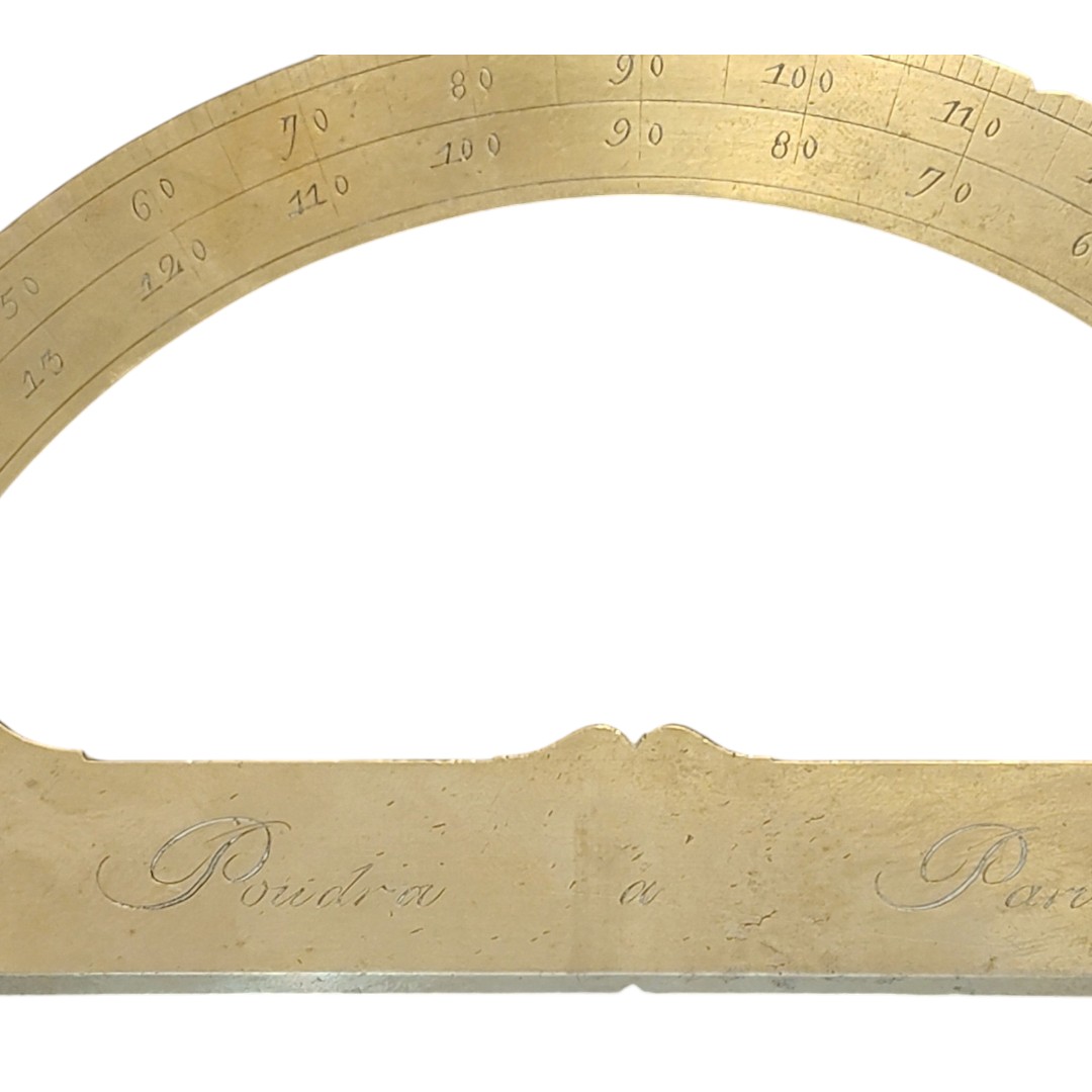 Rapporteur en laiton doré Signé Poudra à Paris-photo-4