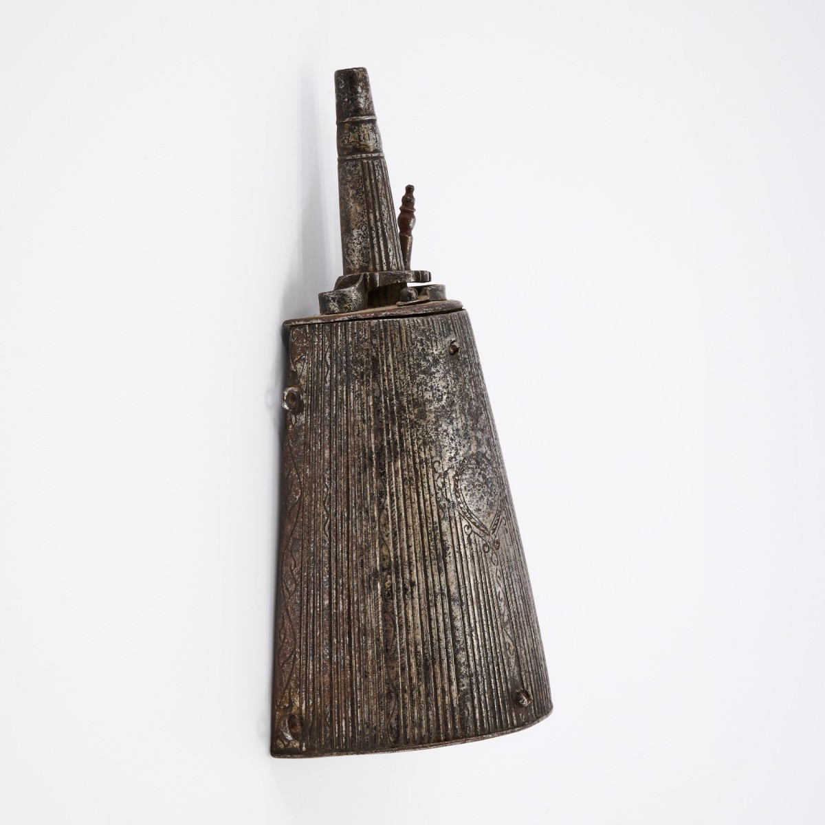 Iron Powder Flask, Brescia, Circa 1600-photo-1