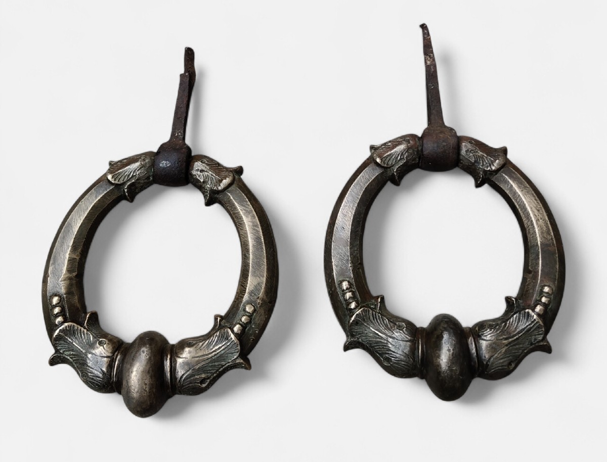 Large Paire Of Bronze Door Knockers Milano Late XVII-early XVIII Century-photo-2
