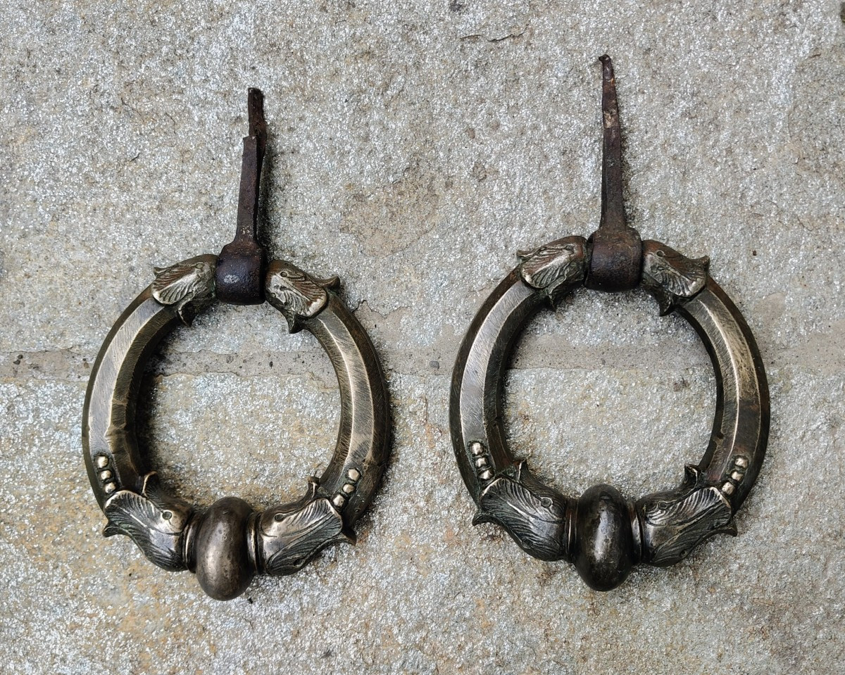 Large Paire Of Bronze Door Knockers Milano Late XVII-early XVIII Century-photo-4