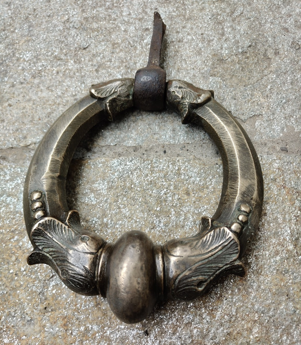 Large Paire Of Bronze Door Knockers Milano Late XVII-early XVIII Century-photo-1