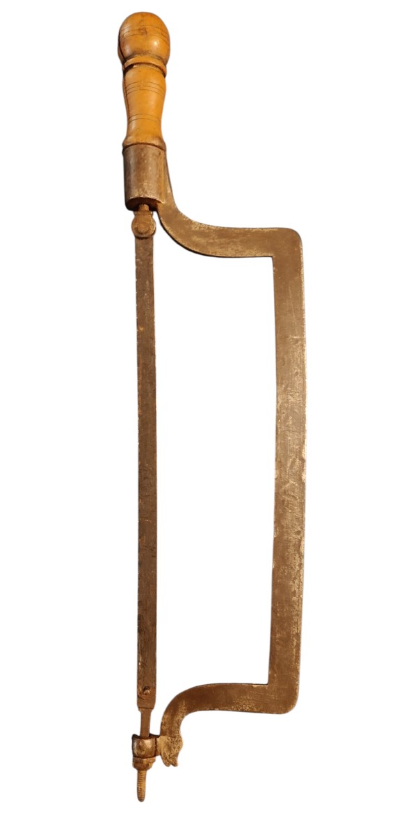 Scie zoomorphe en fer forgé manche en buis XVIIIe siècle-photo-3