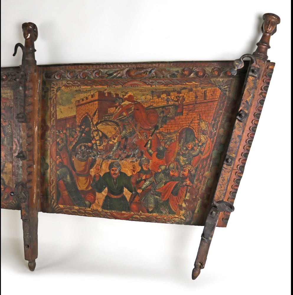 Elément De Charrette Sicilienne début XXe siècle signé Domenico Ducato e Paolo Gagliardo-photo-3