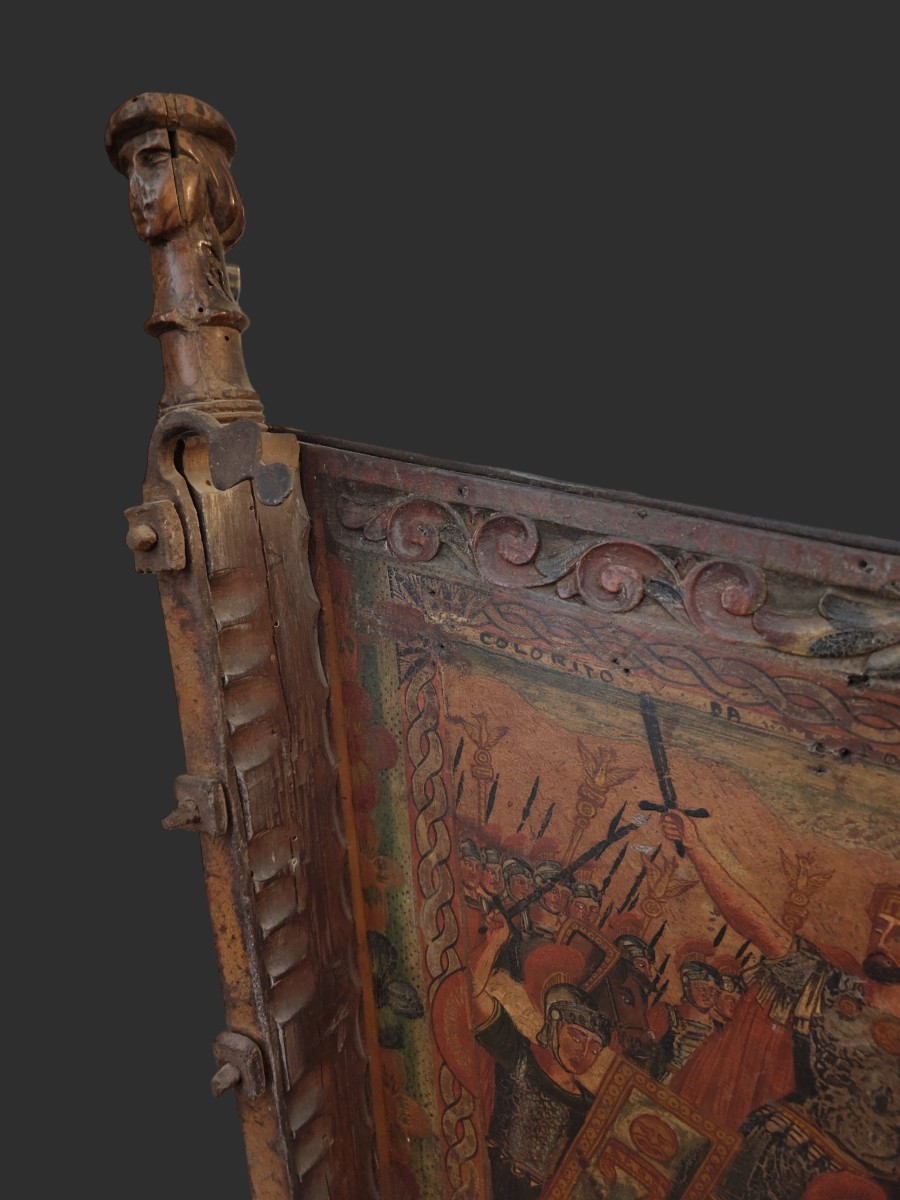 Elément De Charrette Sicilienne début XXe siècle signé Domenico Ducato e Paolo Gagliardo-photo-2