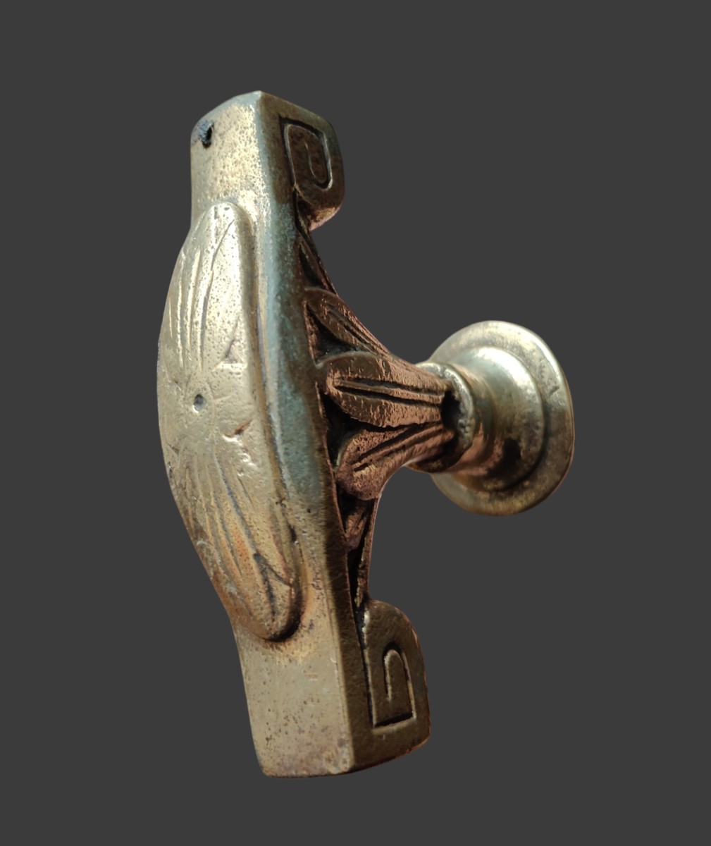 Louis XVI Wrought And Gilded Iron Door Handle-photo-3