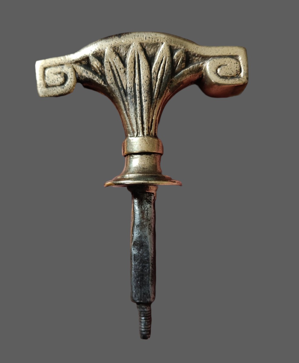 Louis XVI Wrought And Gilded Iron Door Handle