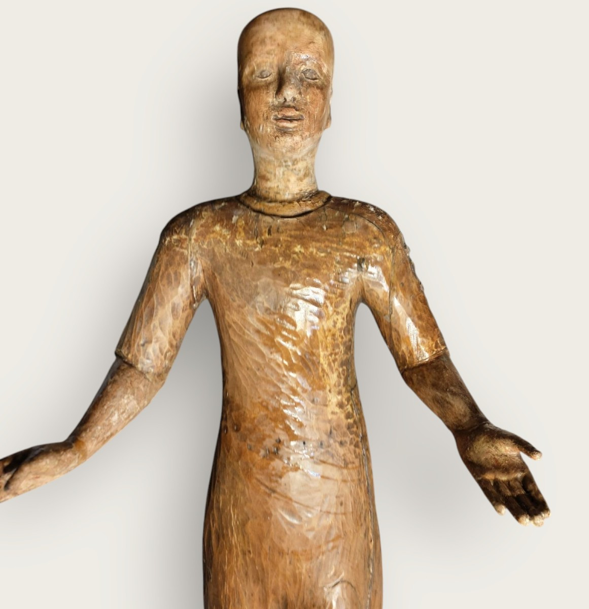 Italian Wooden Painted Mannequin XVIII Century Height 92 Cm-photo-2