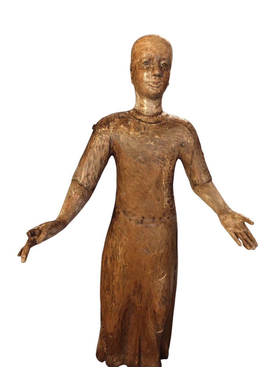 Italian Wooden Painted Mannequin XVIII Century Height 92 Cm-photo-4