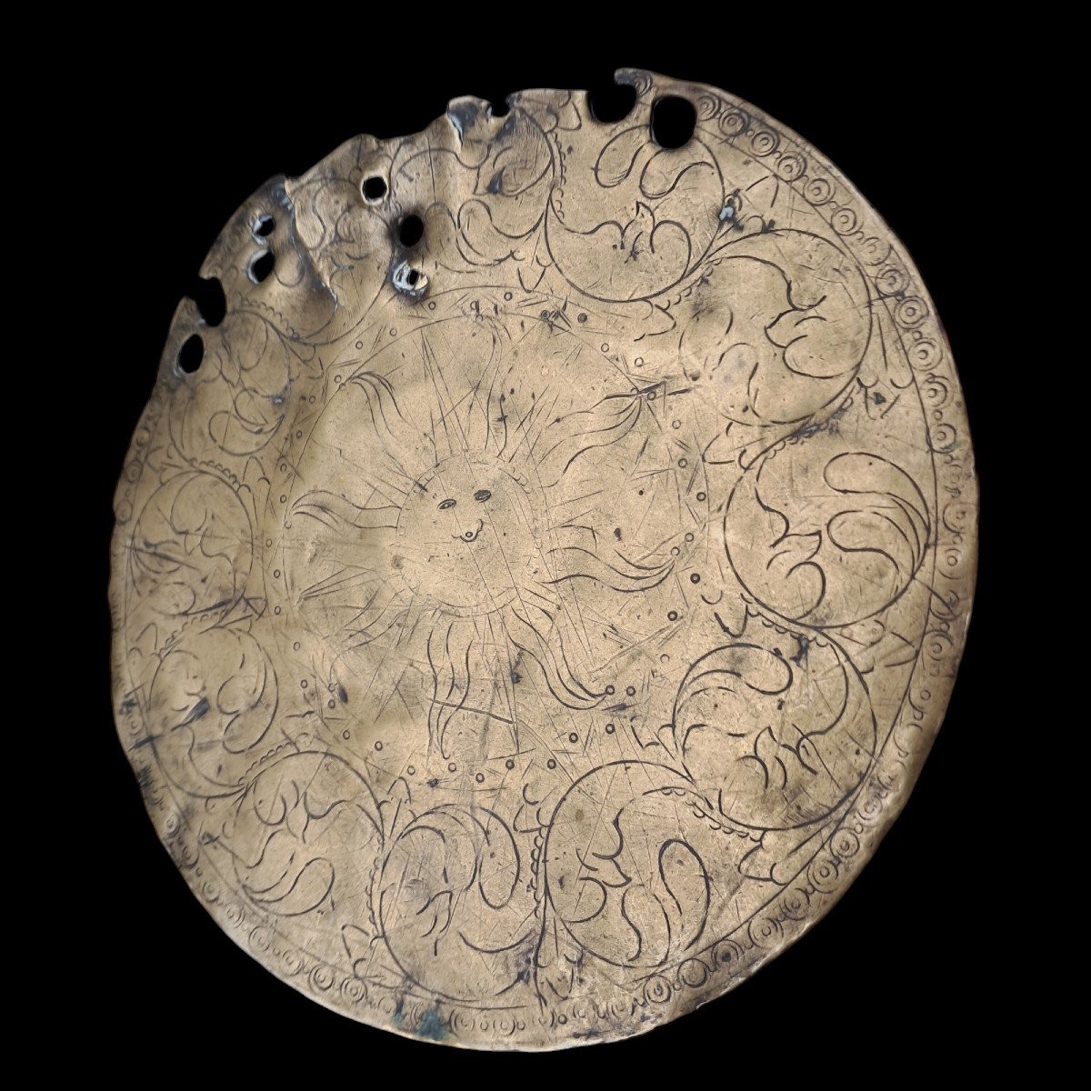 Plaque Muletière En Laiton Gravé XVIIIe Siècle-photo-3