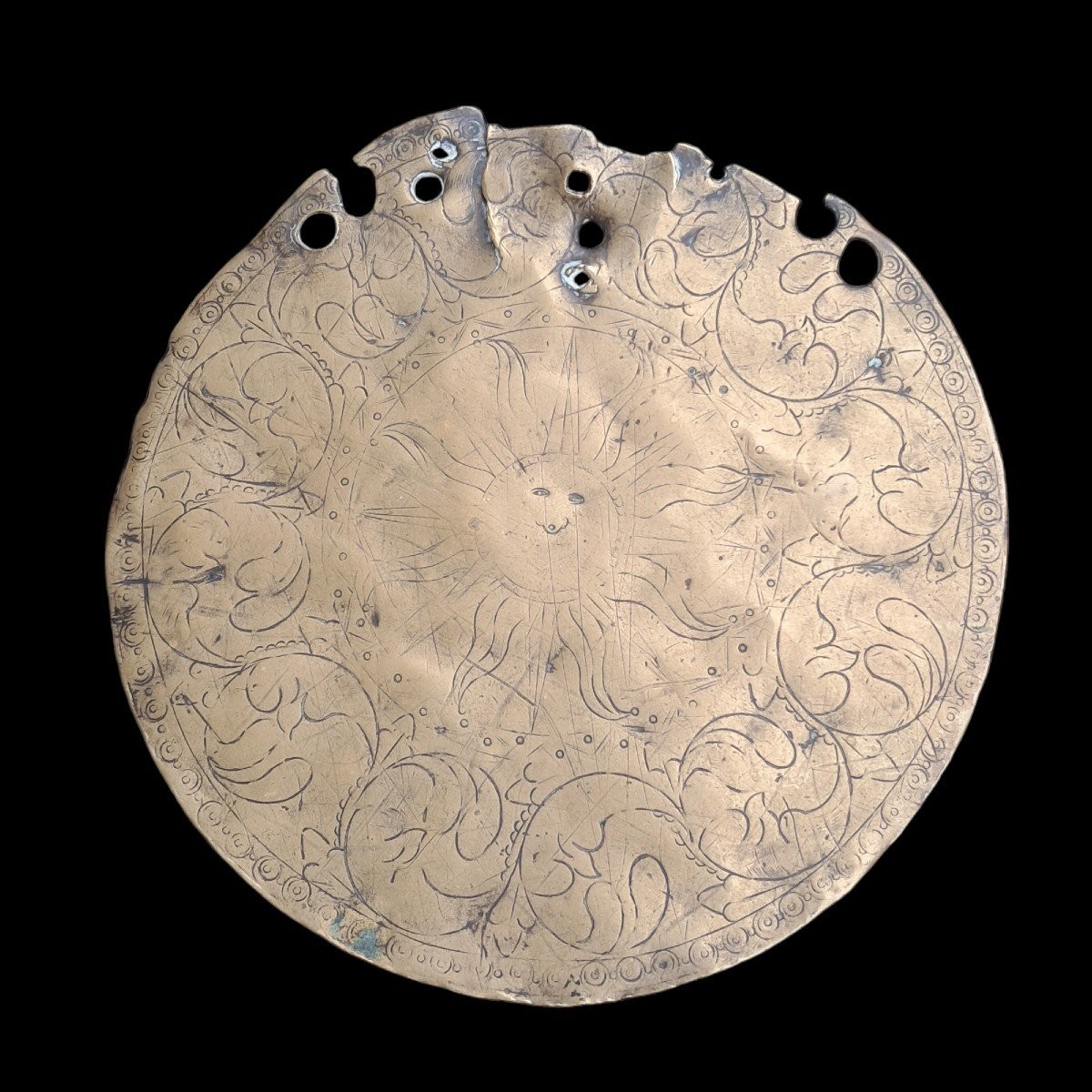 Plaque Muletière En Laiton Gravé XVIIIe Siècle-photo-4