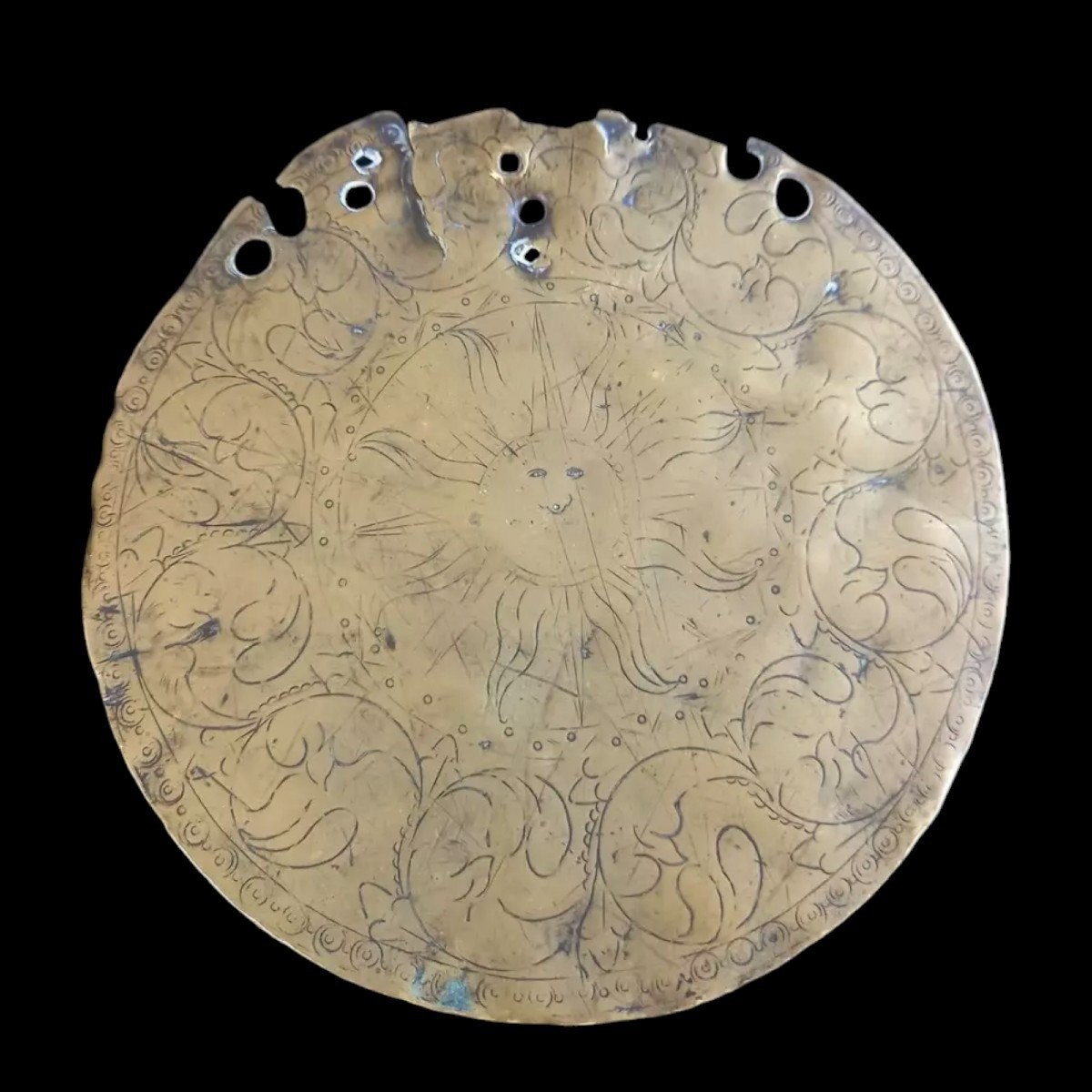 Plaque Muletière En Laiton Gravé XVIIIe Siècle-photo-2