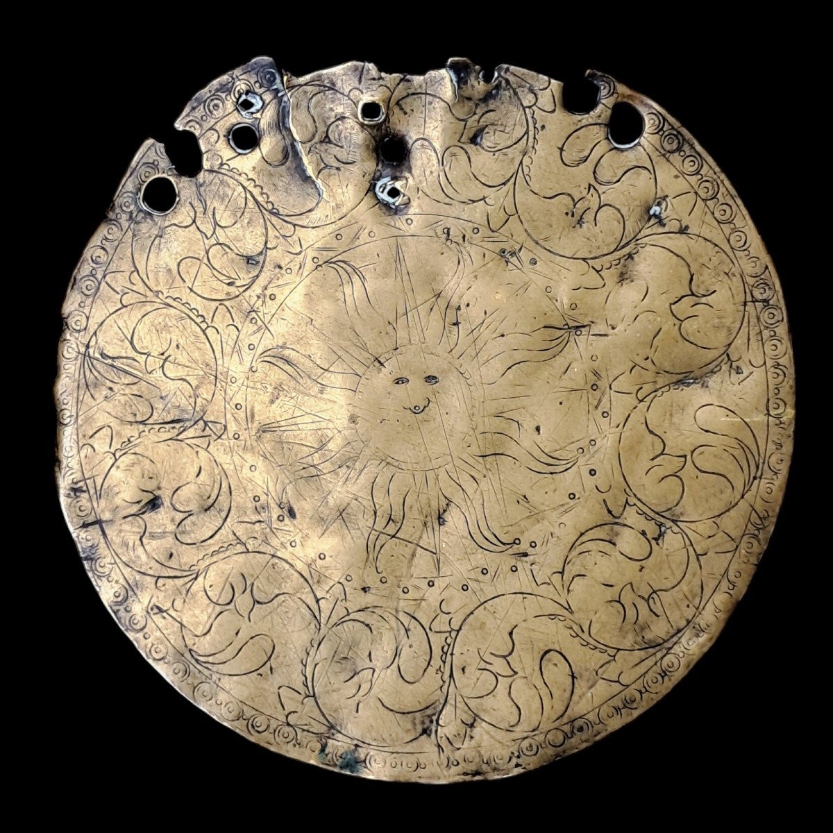 Plaque Muletière En Laiton Gravé XVIIIe Siècle