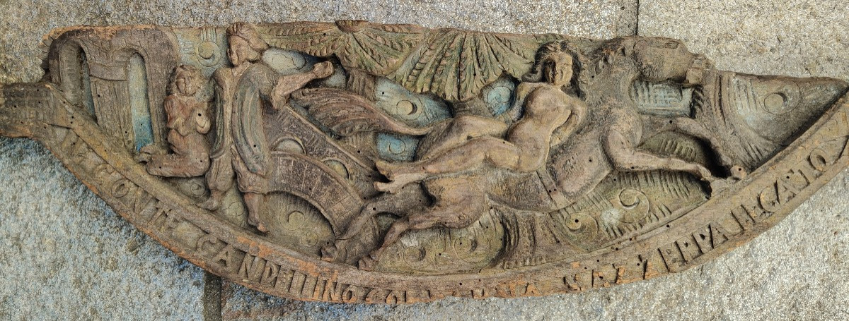 Elément Sculpté et Peint De Charrette Sicilienne -photo-2