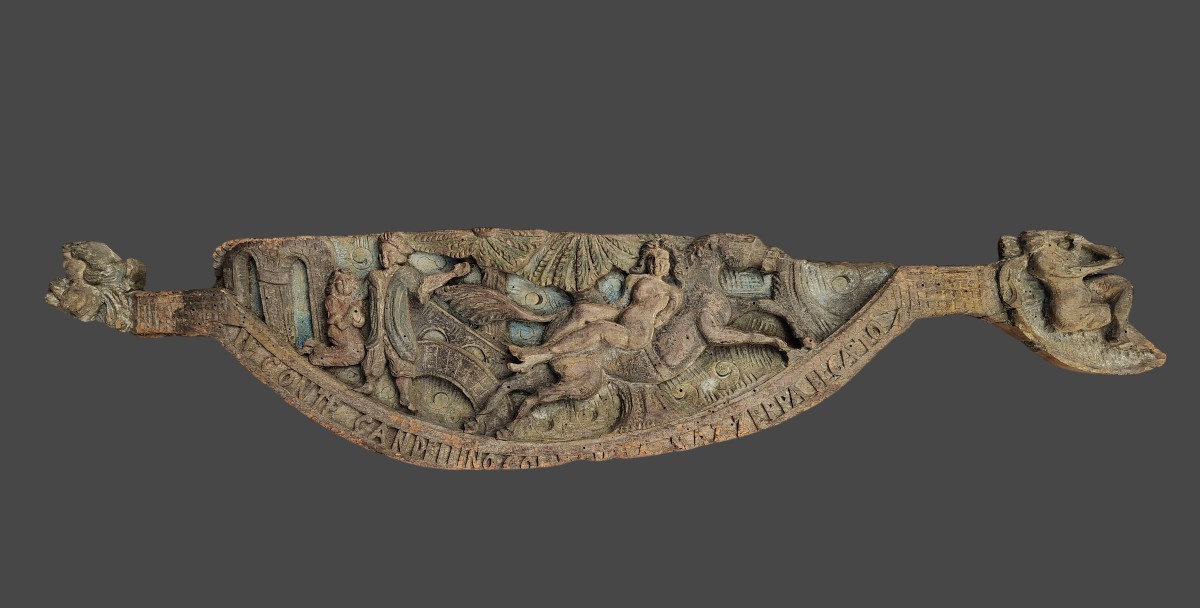 Elément Sculpté et Peint De Charrette Sicilienne 