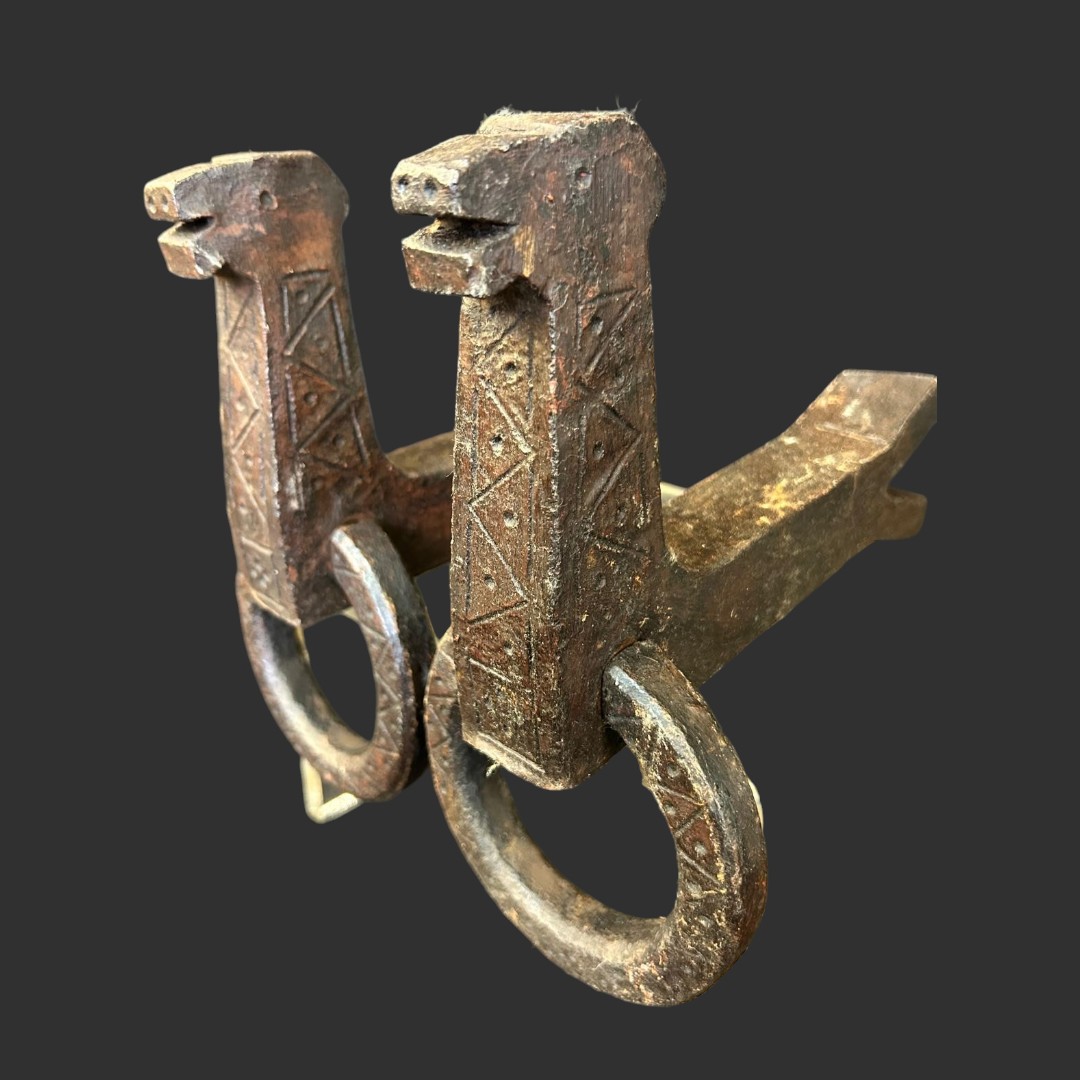 Pair Of Medieval Wrought Iron Horse Rings Tuscany XV-xvi Century-photo-4