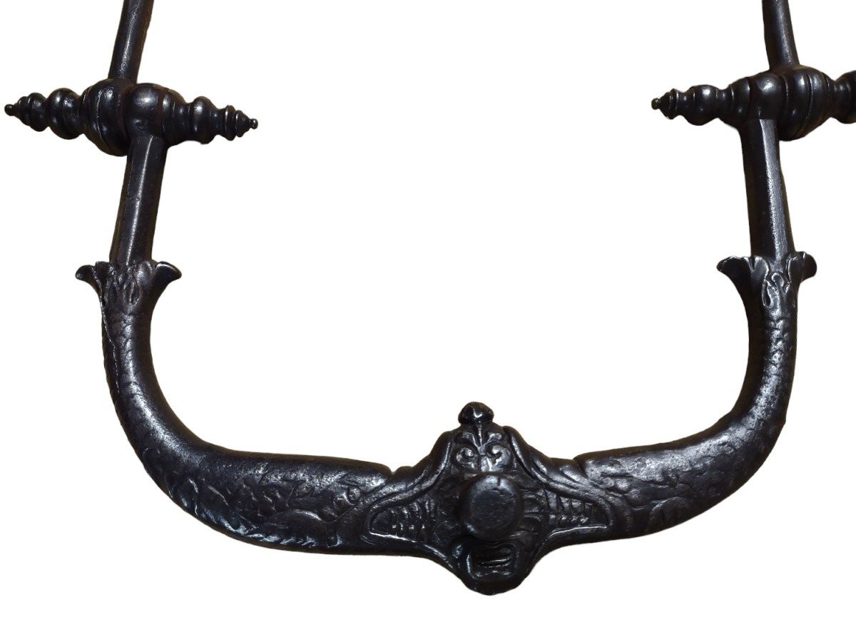 Important Heurtoir De Porte Zoomorphe En Fer Forgé XVI Siècle-photo-3