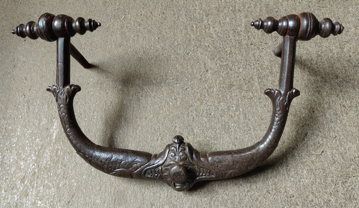 Important Heurtoir De Porte Zoomorphe En Fer Forgé XVI Siècle-photo-5