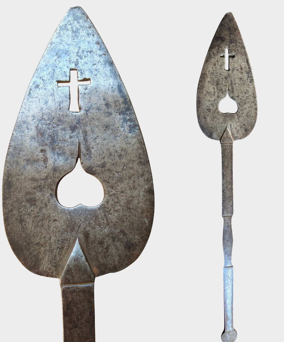 Rare 16th-century Wrought-iron, Openwork Spatula