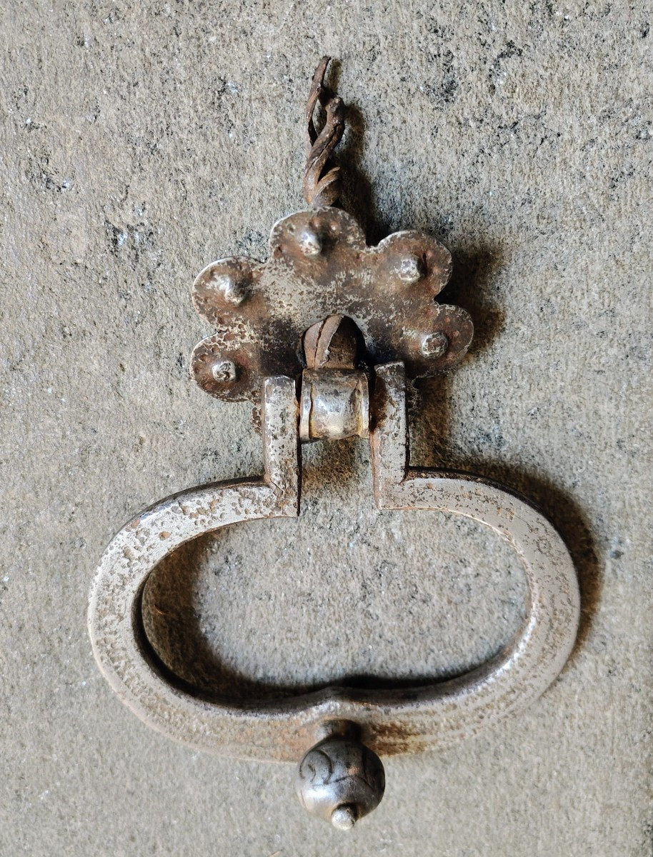 Heurtoir De Porte En Fer Forgé XVIIe Siècle-photo-2