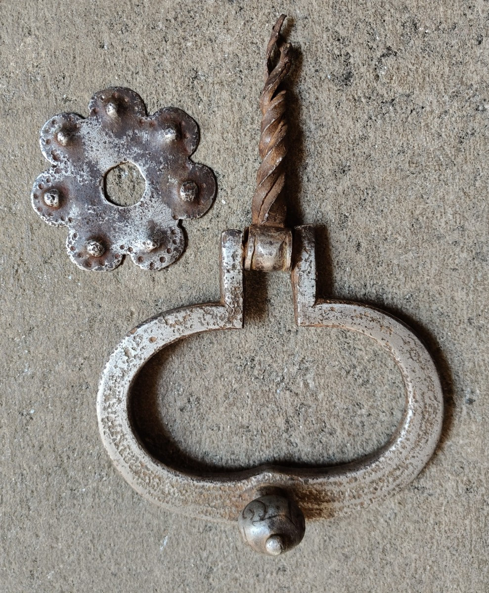 Heurtoir De Porte En Fer Forgé XVIIe Siècle-photo-3
