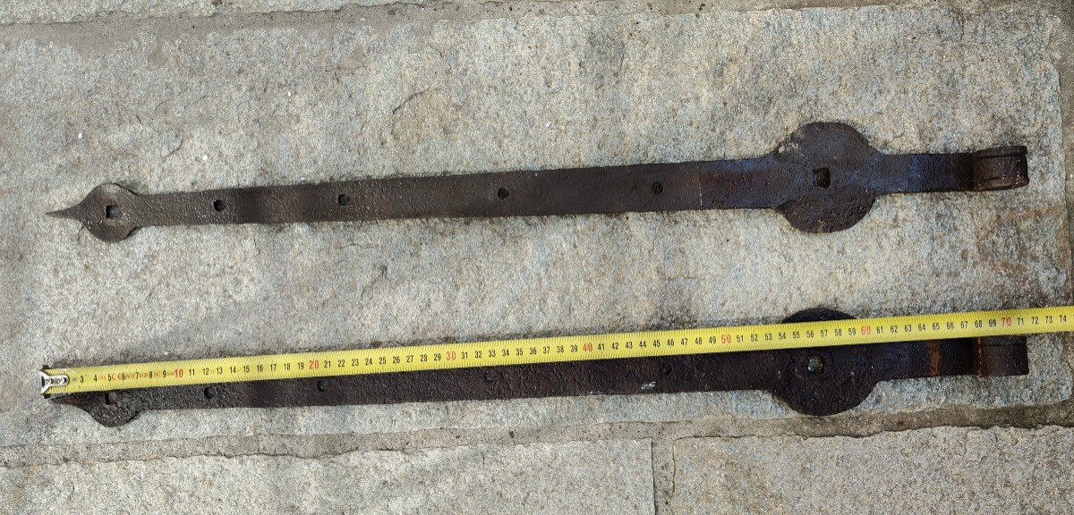 Pair Of 17th-century Door Hinges, 70 Cm Long-photo-2