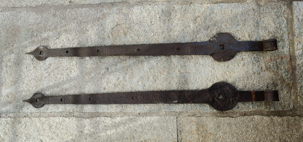 Pair Of 17th-century Door Hinges, 70 Cm Long-photo-3