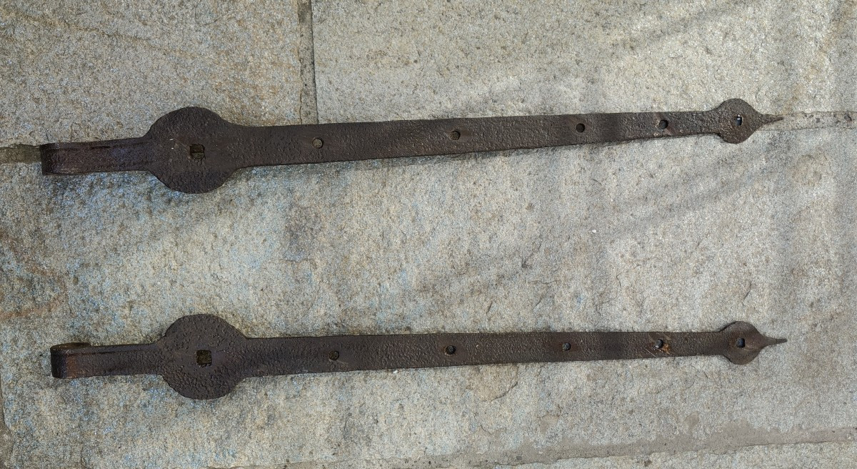 Pair Of 17th-century Door Hinges, 70 Cm Long-photo-4