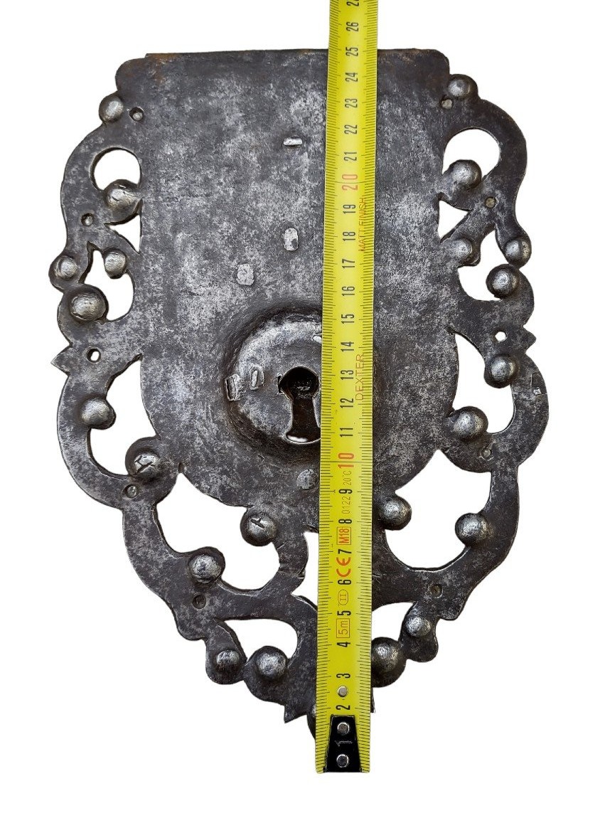 Serrure De Coffre En Fer Forgé XVIIIe Siècle-photo-2
