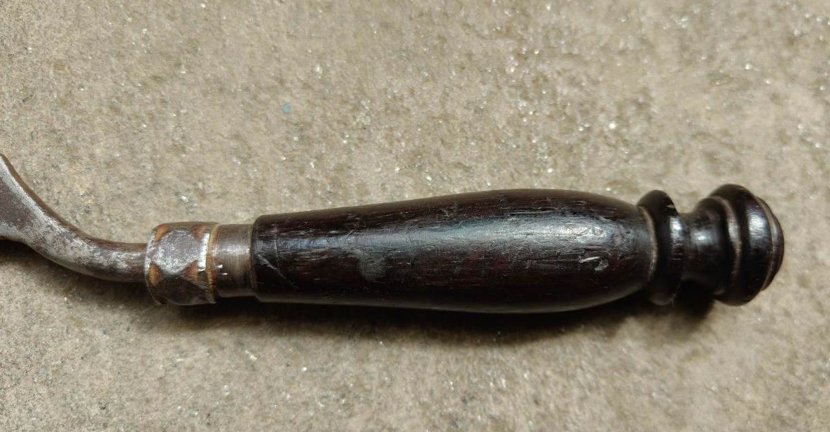 Rare Winemaker's Tool With An Ebony Handle, Piedmont, 18th Century-photo-2