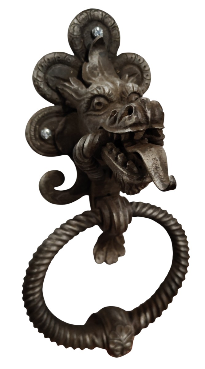 Paire de heurtoirs de porte en fer forgé-photo-2