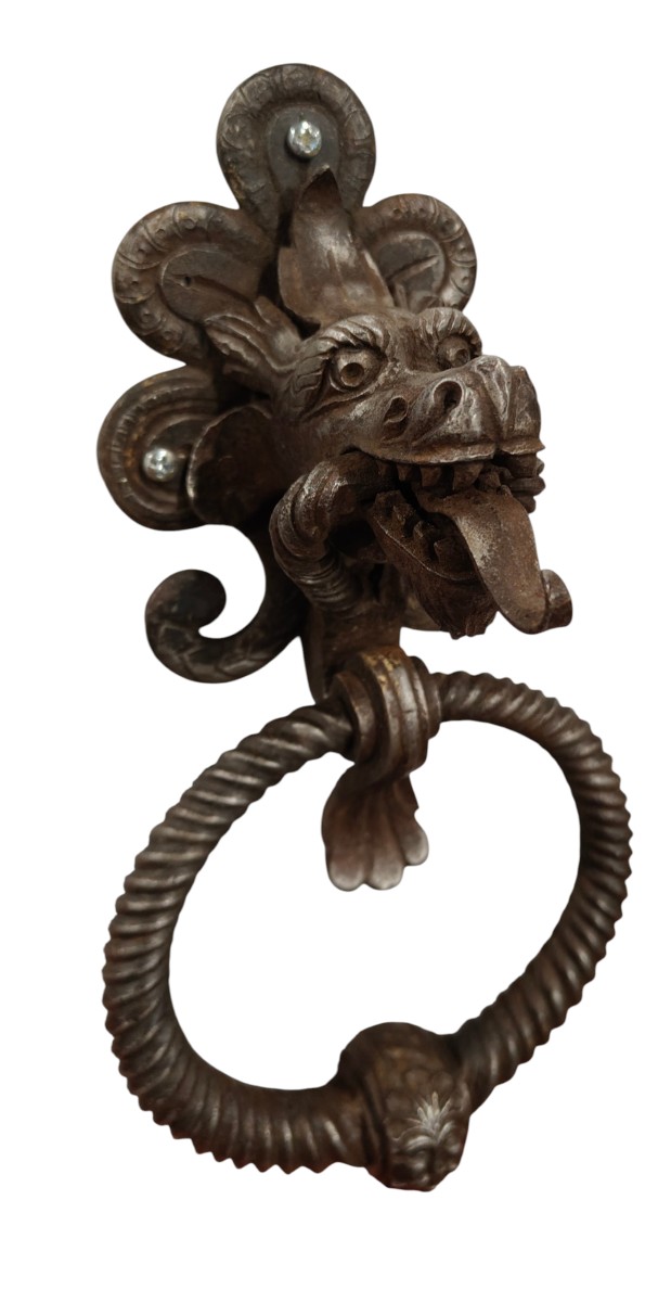 Paire de heurtoirs de porte en fer forgé-photo-1