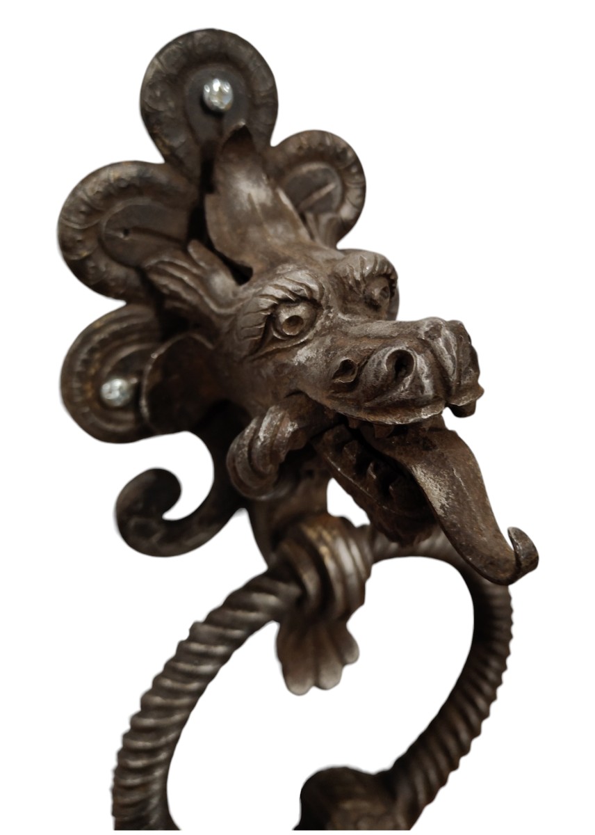 Paire de heurtoirs de porte en fer forgé-photo-2