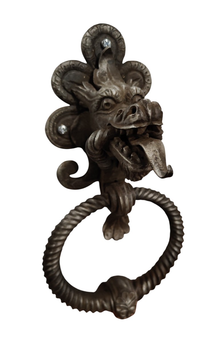 Paire de heurtoirs de porte en fer forgé-photo-3