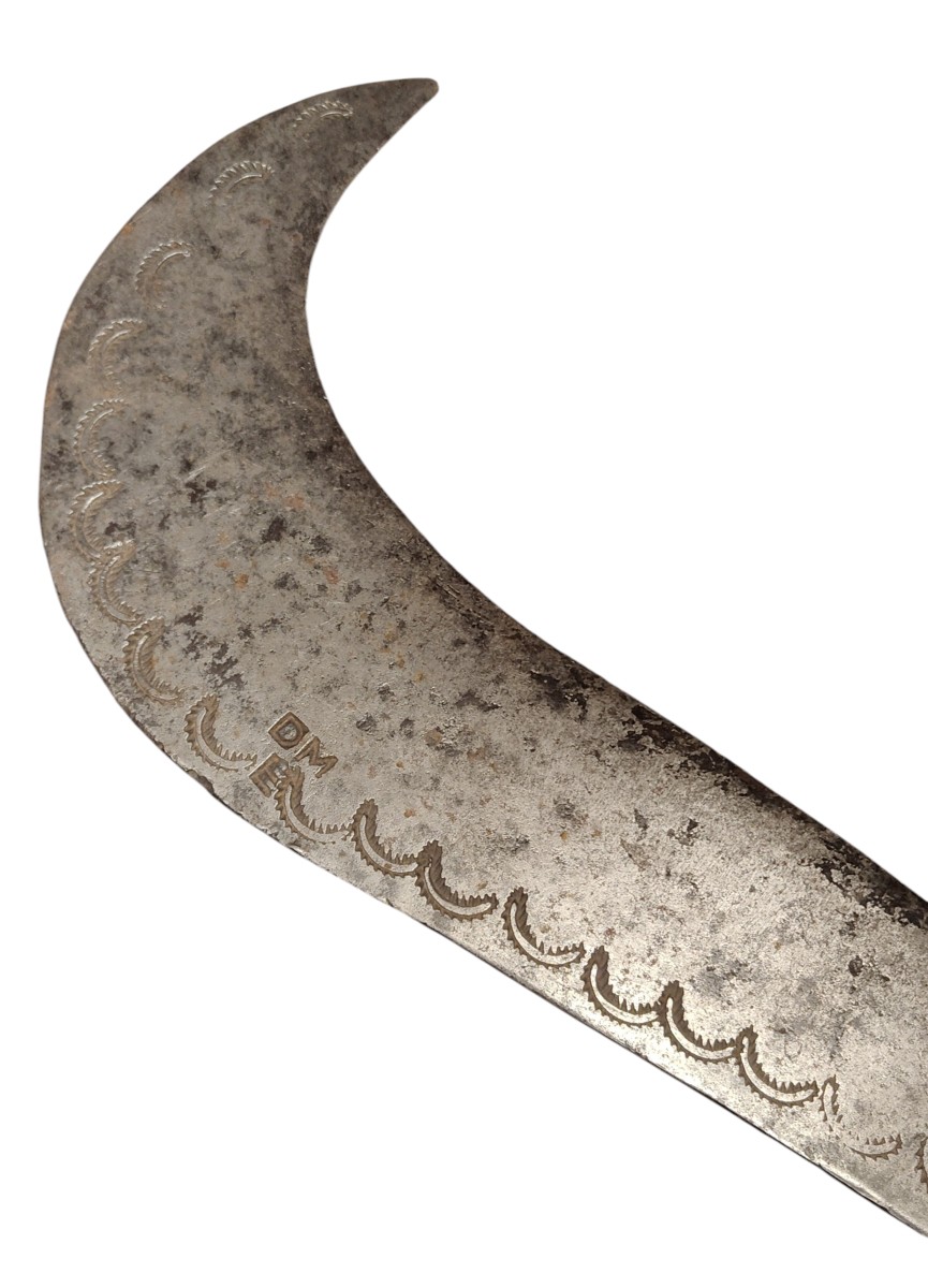 18th-century Forged And Engraved Iron Pruning Knife-photo-2