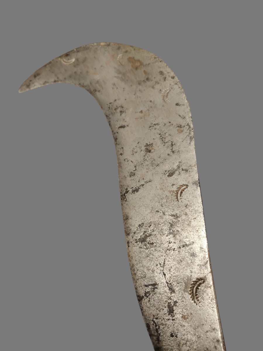 18th-century Forged And Engraved Iron Pruning Knife-photo-4