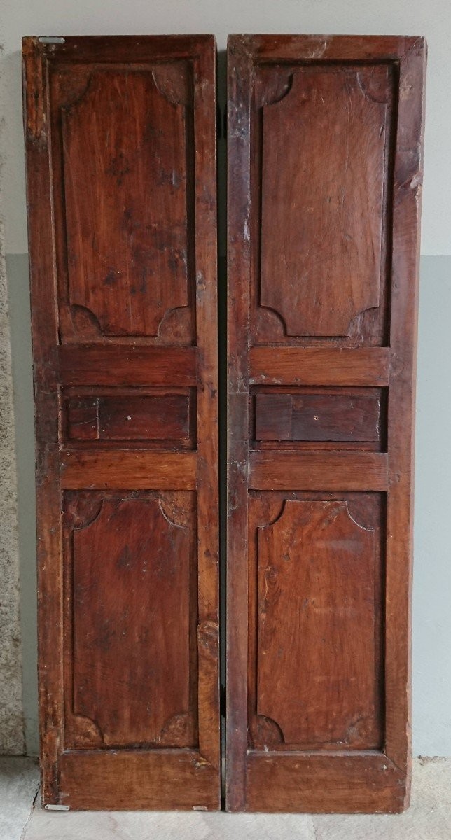 Porte En Bois Peint Double Face XVIIe Siècle-photo-3