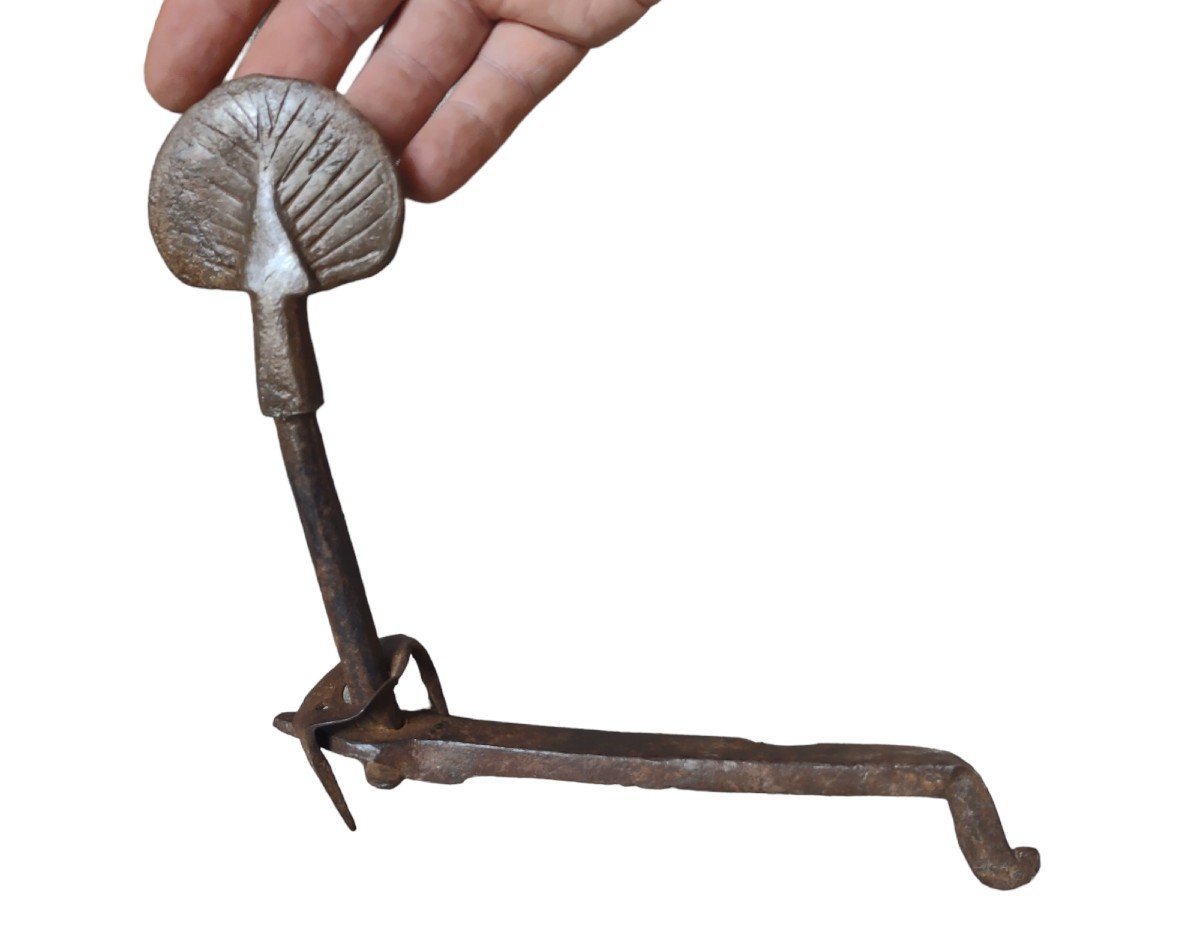 Rare Loquet En Fer Forgé XVI-XVIIe Siècle-photo-3
