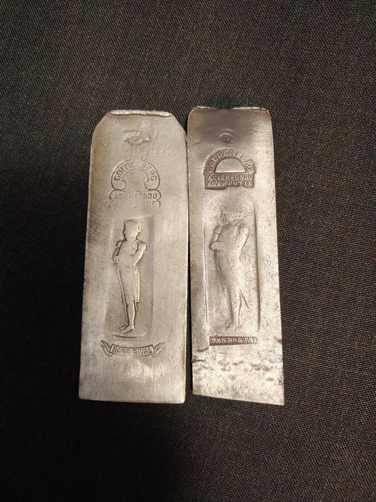 Two Different Goldenber Planer Blades Decorated With The Image Of Napoleon From The 19th Century-photo-3