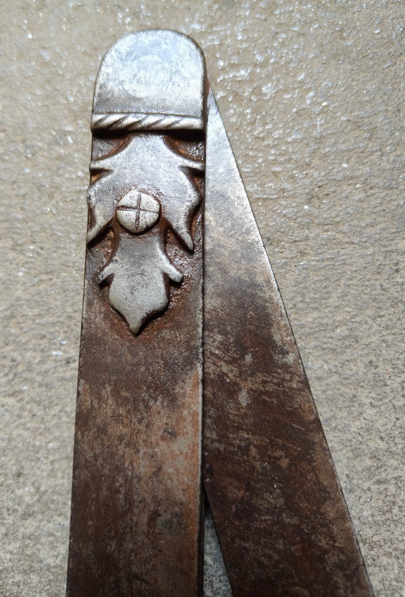 Large Wrought-iron Compass, France, 18th Century-photo-4