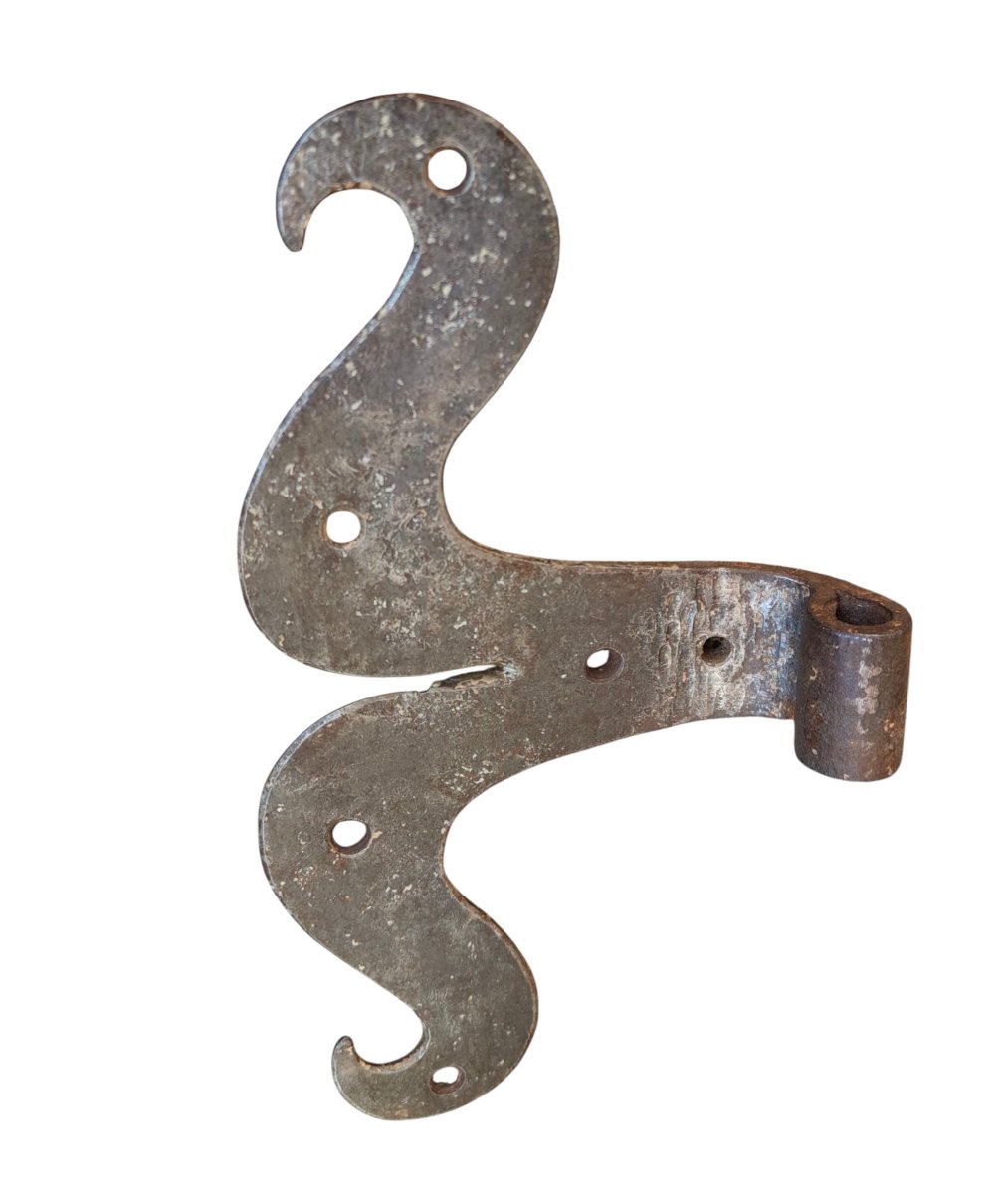Paire de Pentures En Fer Forgé XVIIe Siècle-photo-1
