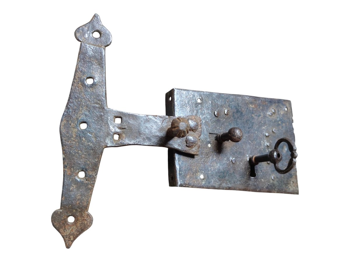 Serrure De Porte Complète Avec Clé XVIIe Siècle