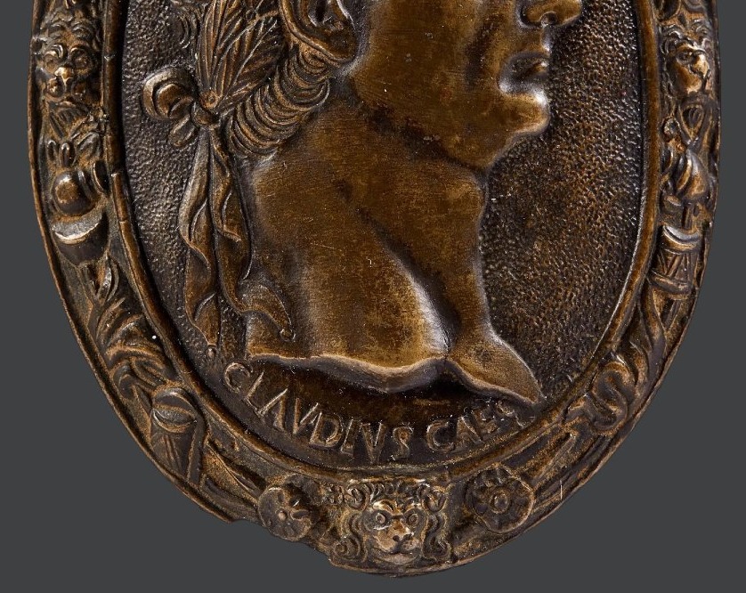 École vénitienne, première moitié du XVIIe siècle  CLAUDIUS  Plaque ovale en bronze -photo-3