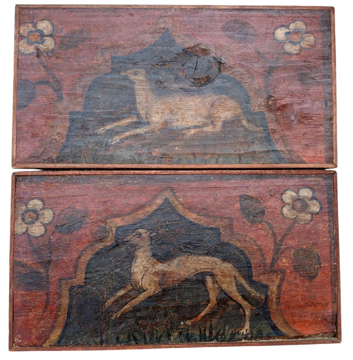 Deux Elements De Plafond Italie XVe Siècle