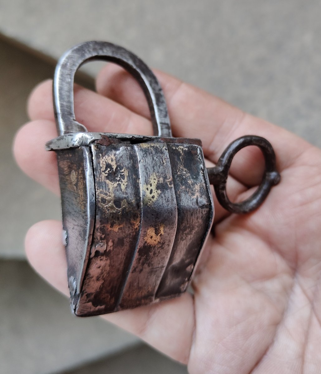 German Handbag Lock Made Of Wrought Iron, 16th–17th Century-photo-8