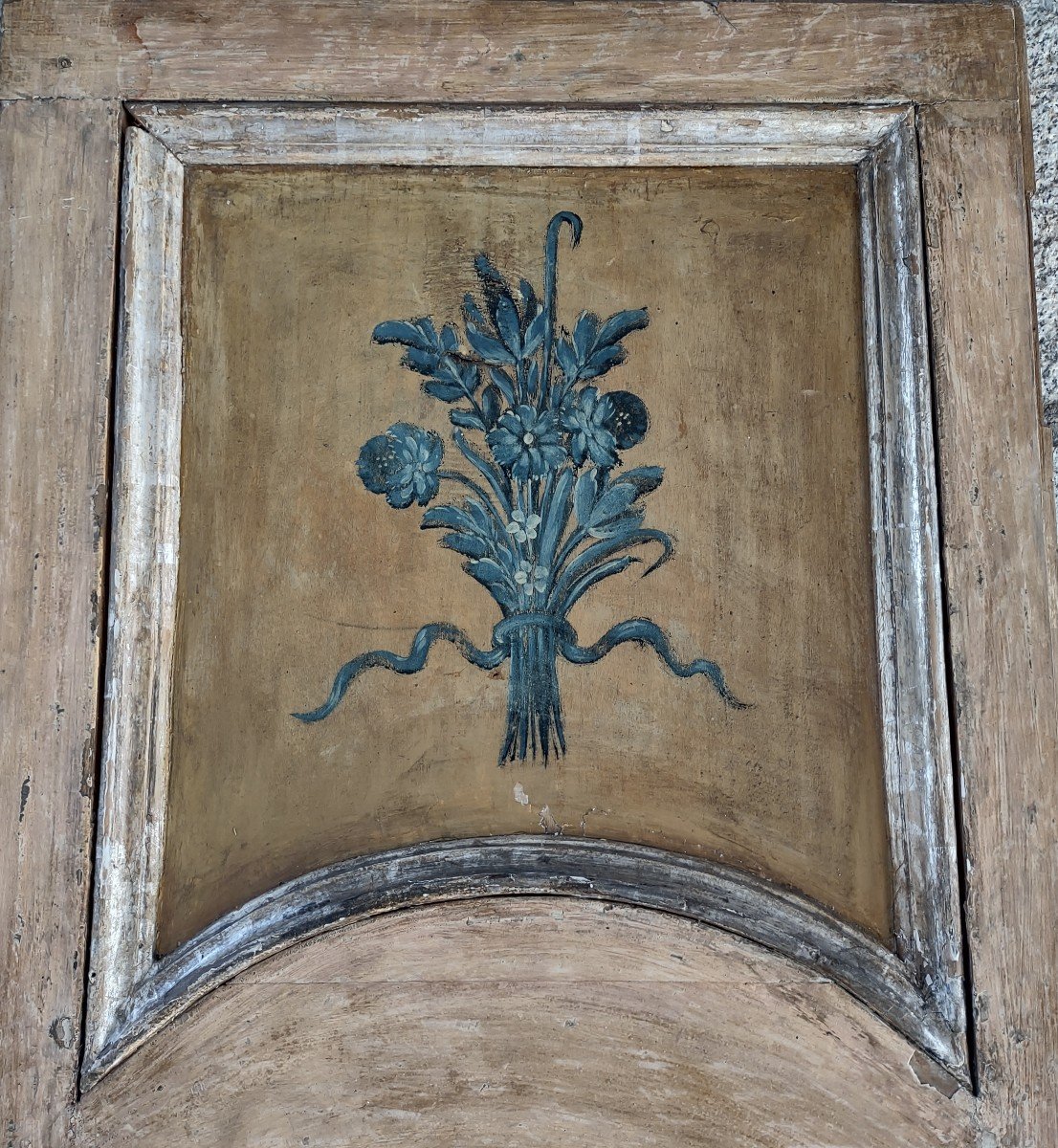 Porte Italienne Peinte "double-face" XVIIIe siècle-photo-1