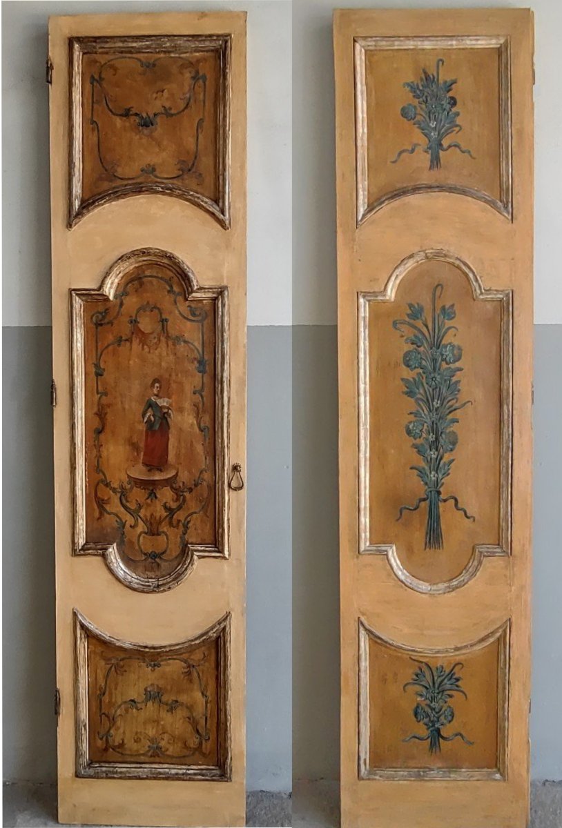 Porte Italienne Peinte "double-face" XVIIIe siècle