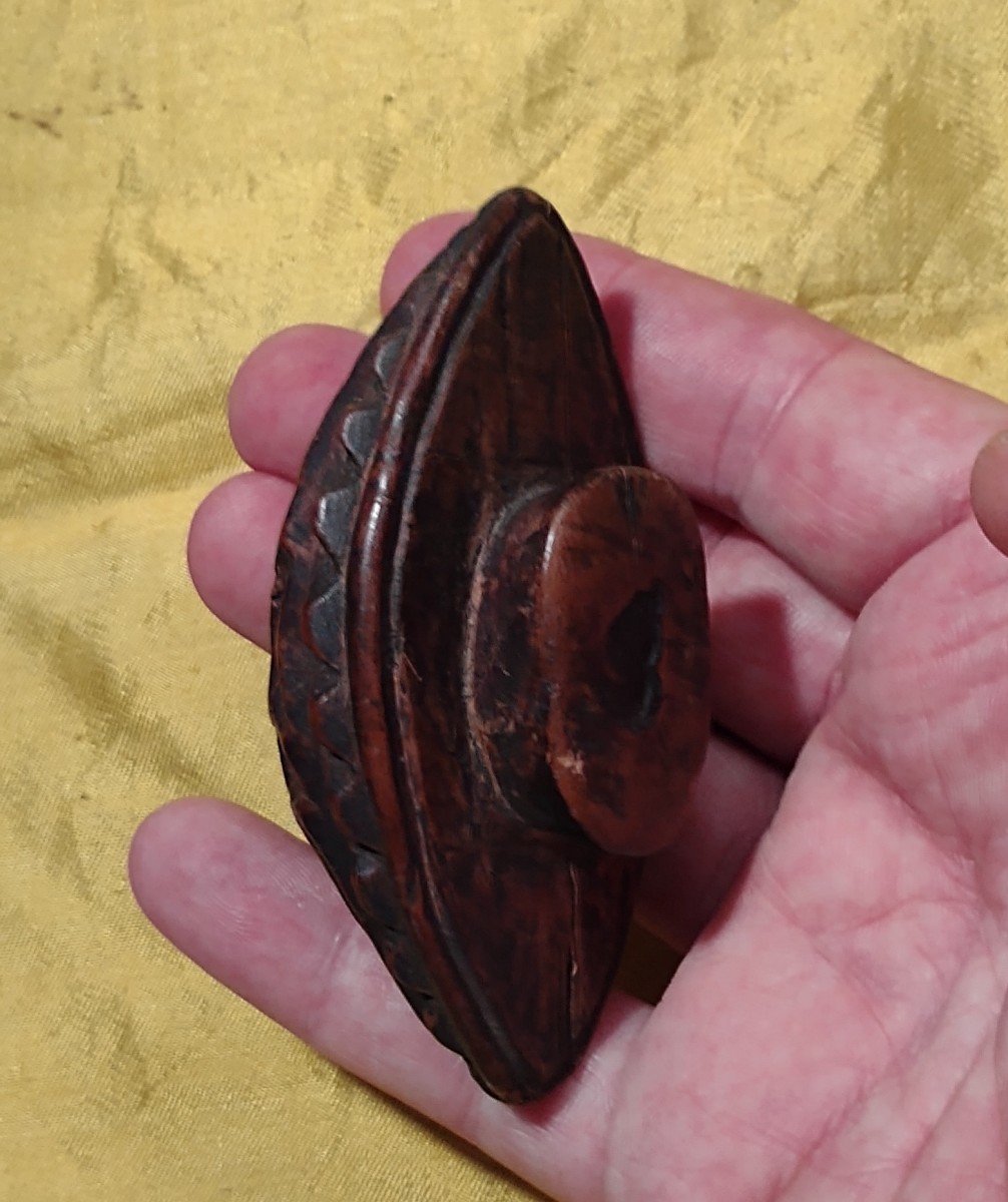 Antique Bread Stamp Made Of Boxwood From Piedmont, Early 19th Century-photo-4