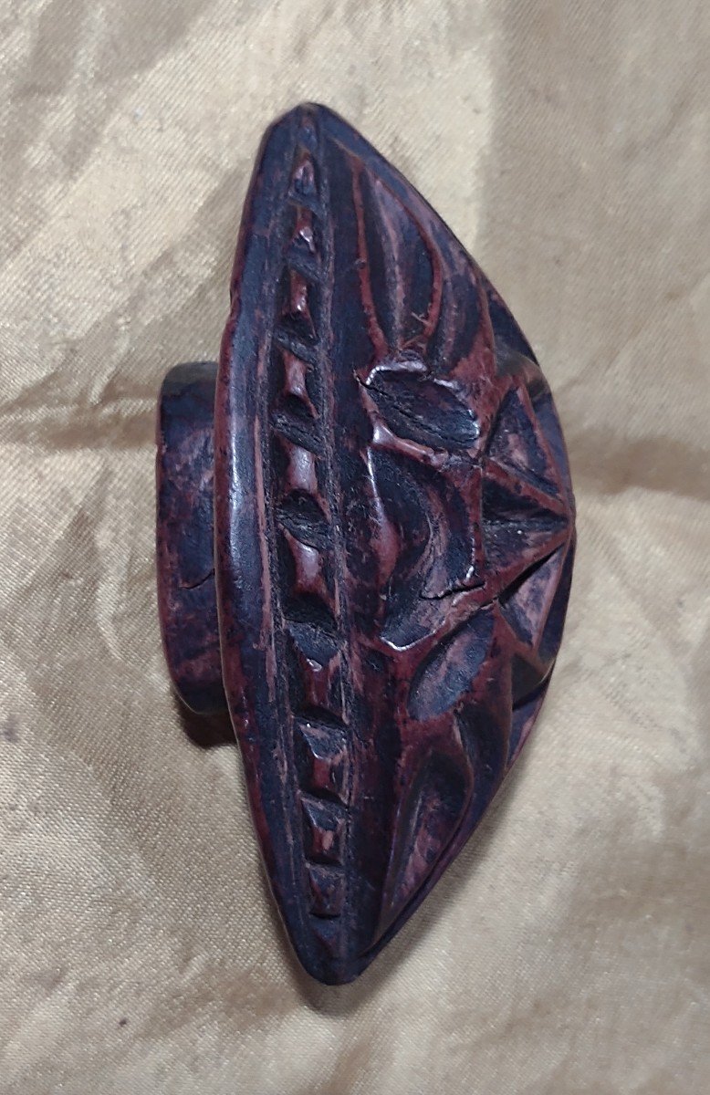 Antique Bread Stamp Made Of Boxwood From Piedmont, Early 19th Century-photo-1