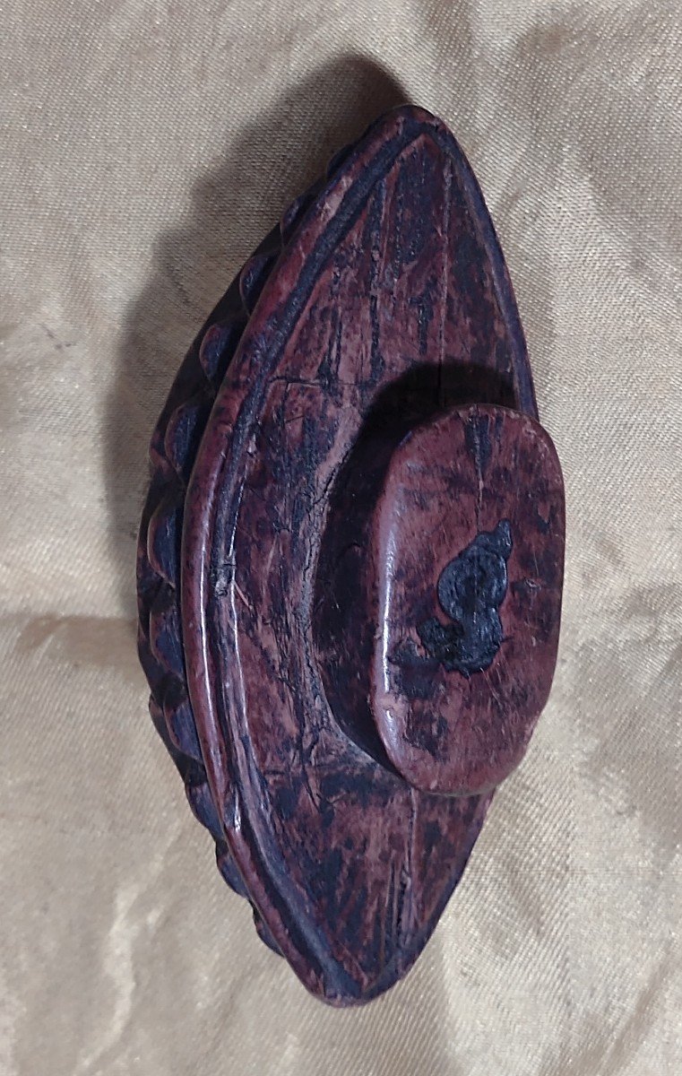 Antique Bread Stamp Made Of Boxwood From Piedmont, Early 19th Century-photo-2