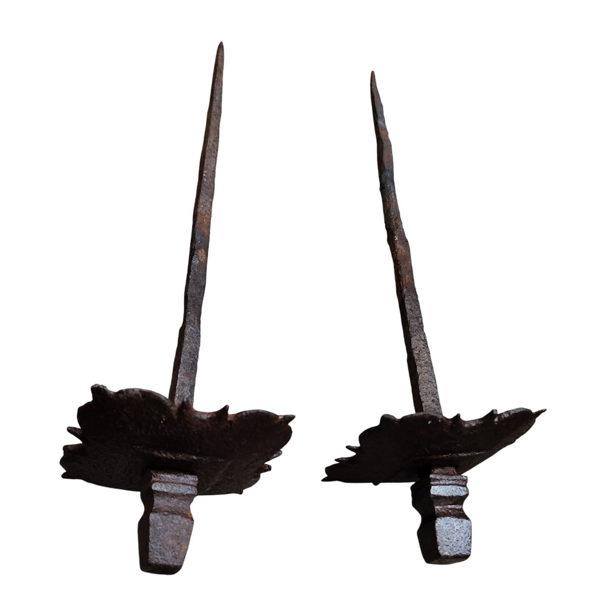 2 Large Two-part Wrought-iron Nails, 17th–18th Century-photo-4
